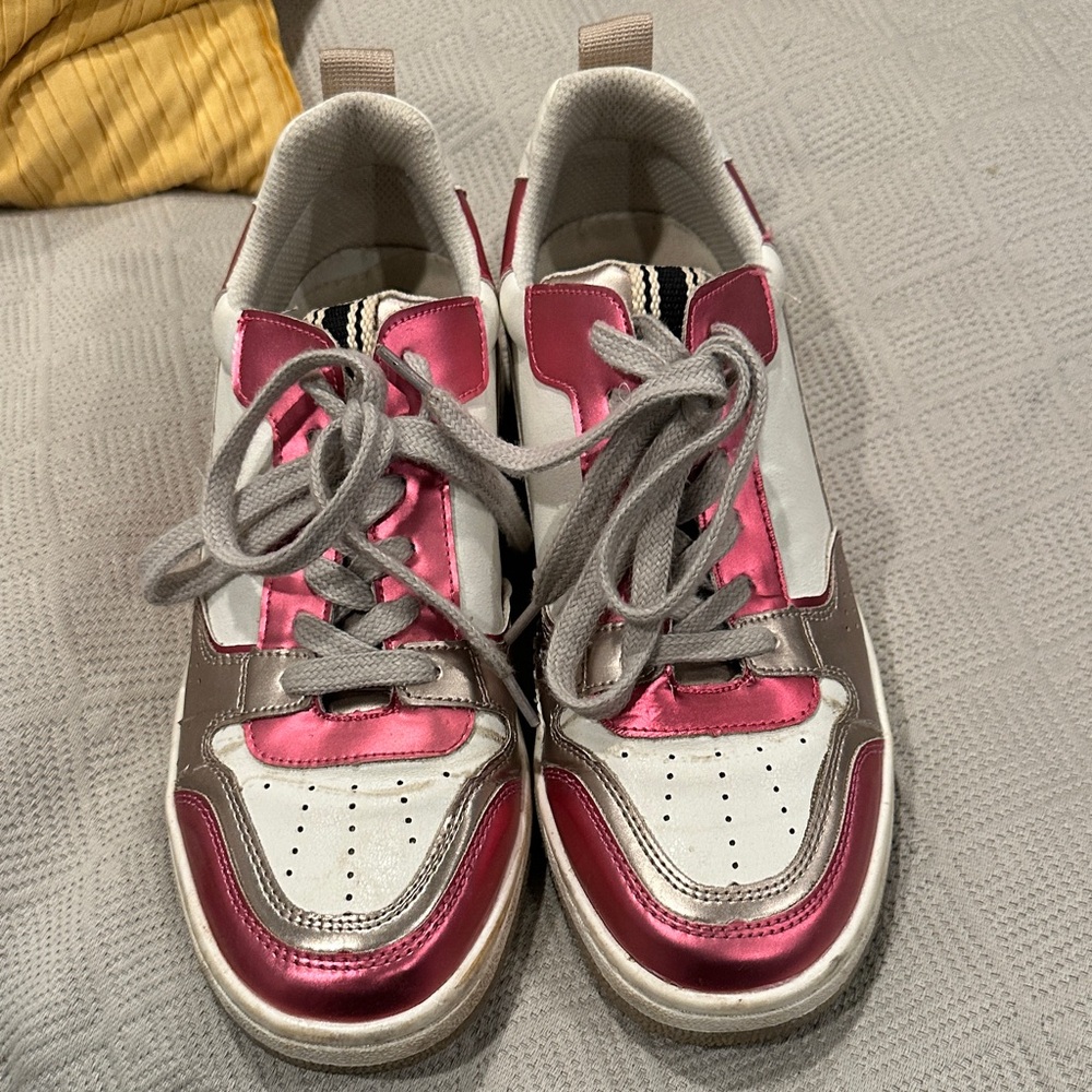 ShuShop Pink and White Women's Sneakers 7.5